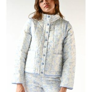Yllw Floral Blue and White Women's Jacket